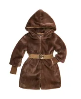 Imoga Collection Toddler Georgia FW23 Oak Faux Fur Coat Girl