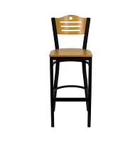 Slat Back Metal Restaurant Dining Barstool