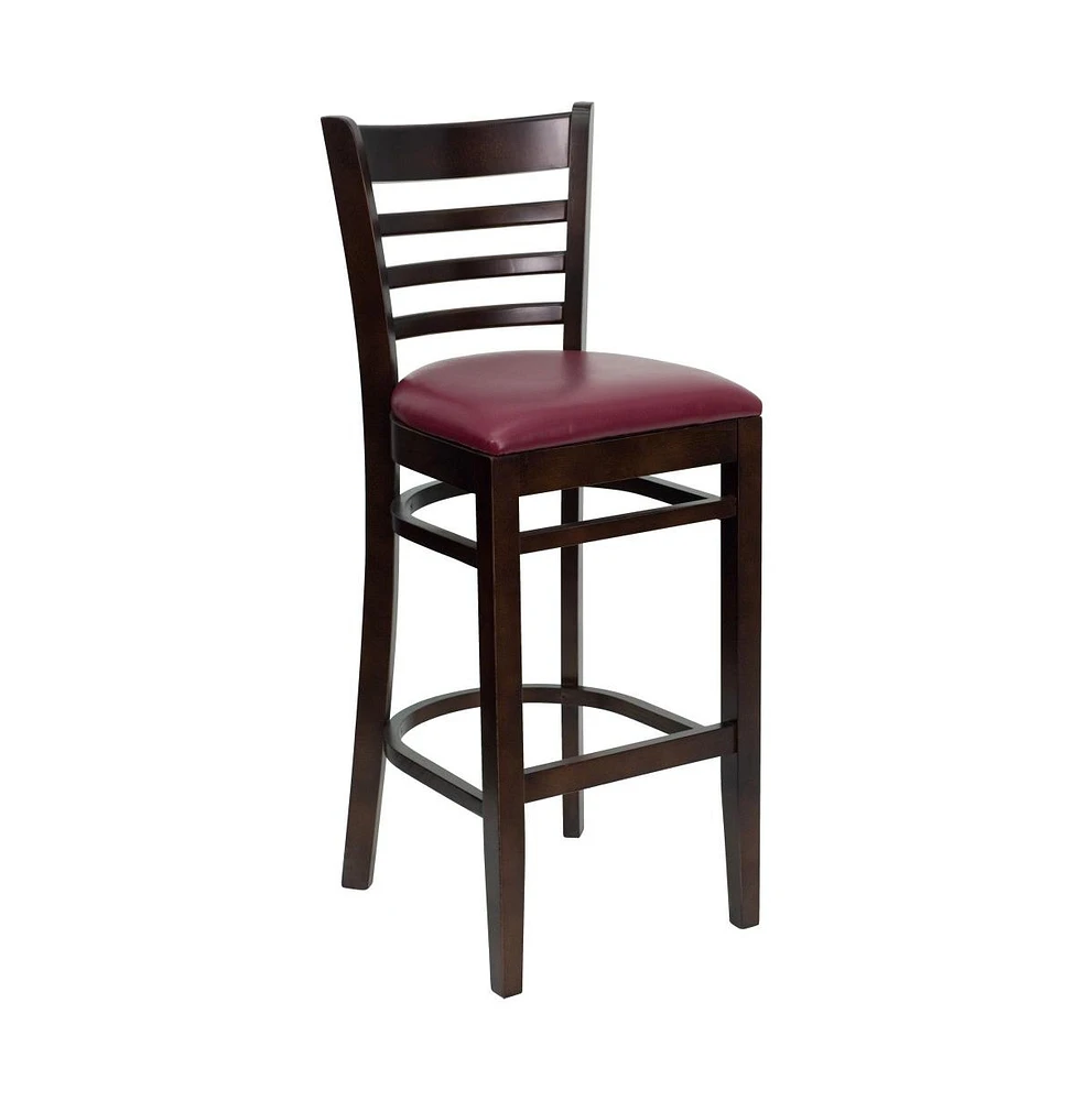 Ladder Back Wooden Restaurant Dining Barstool