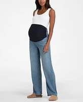 Seraphine Women's Maternity Mid Bump Wide Leg Jeans