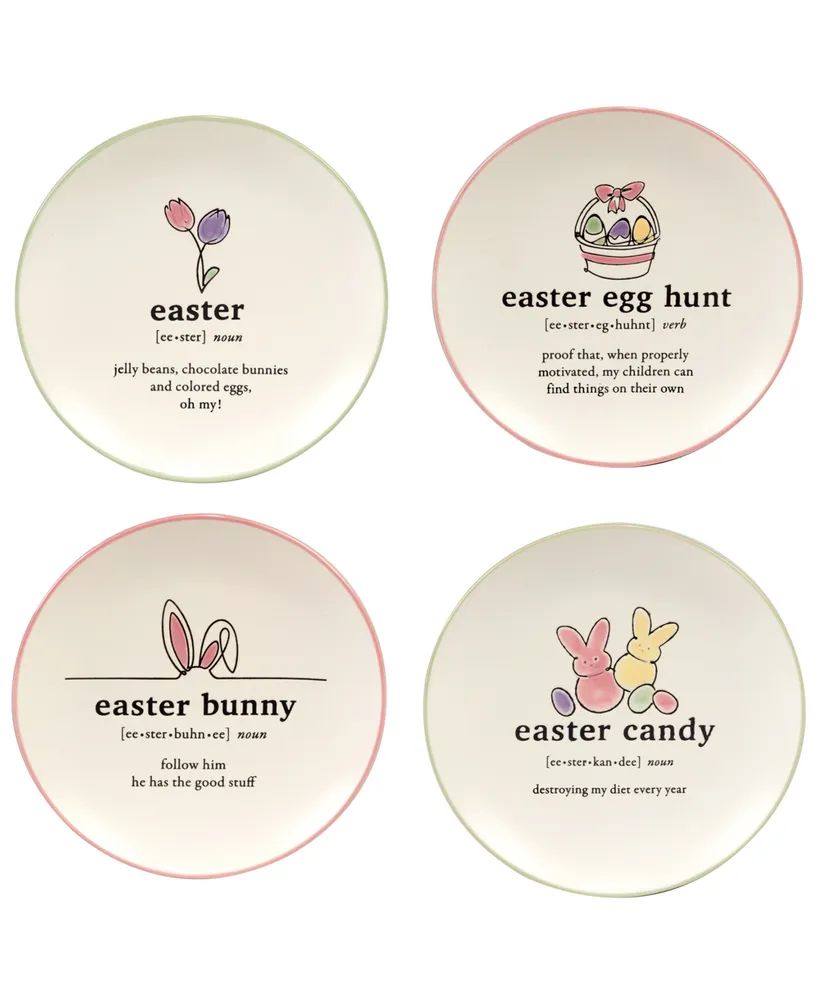 Certified International Easter Words Canape Plates, Set of 4