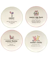 Certified International Easter Words Canape Plates, Set of 4
