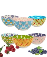 Certified International Easter Patterned Bowls, Set of 6