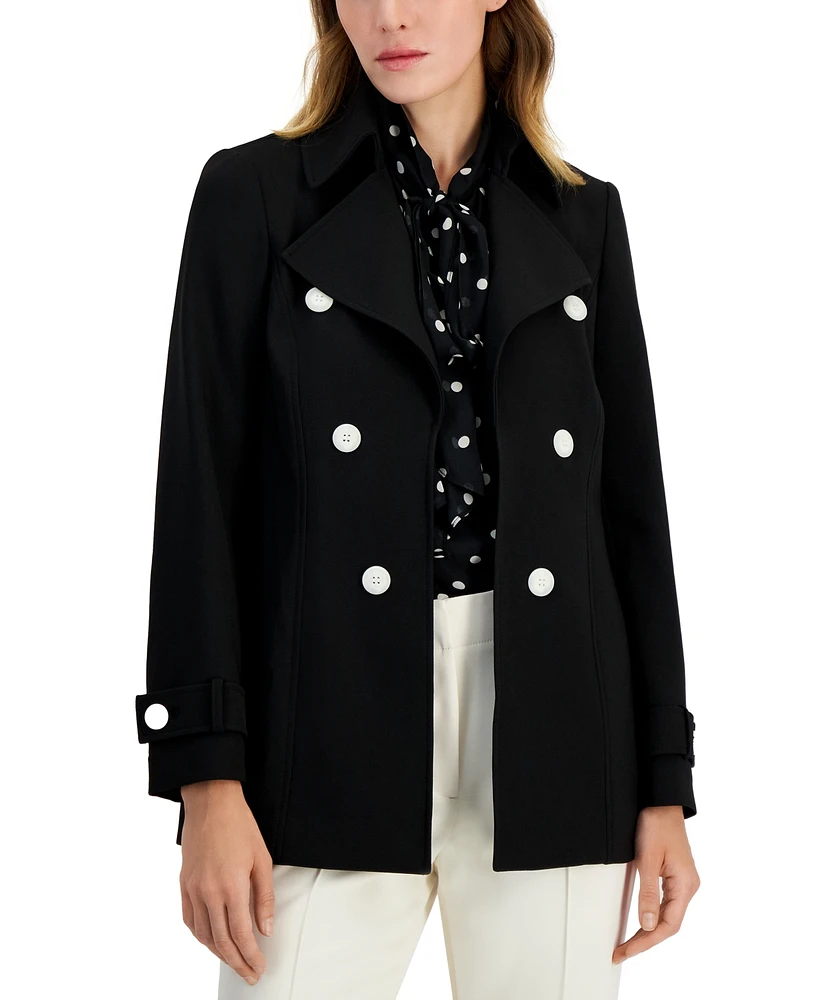 Anne Klein Women's Faux Double-Breasted Trench Coat, Created for Macy's