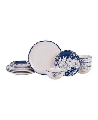 222 Fifth Brittany Porcelain 12 Piece Dinnerware Set, Service for 4