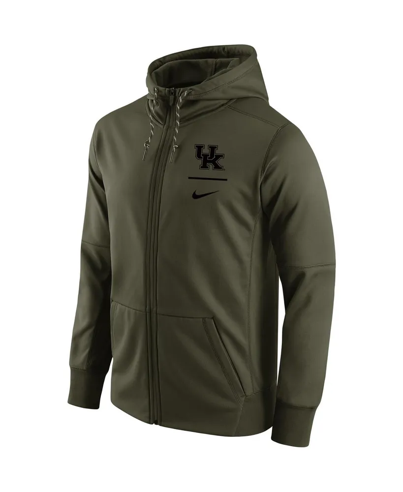 Men's Nike Olive Kentucky Wildcats Tonal Logo Stack Performance Full-Zip Hoodie