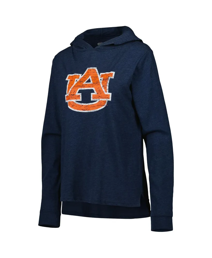 Women's Concepts Sport Navy Distressed Auburn Tigers Long Sleeve Hoodie T-shirt and Pants Sleep Set