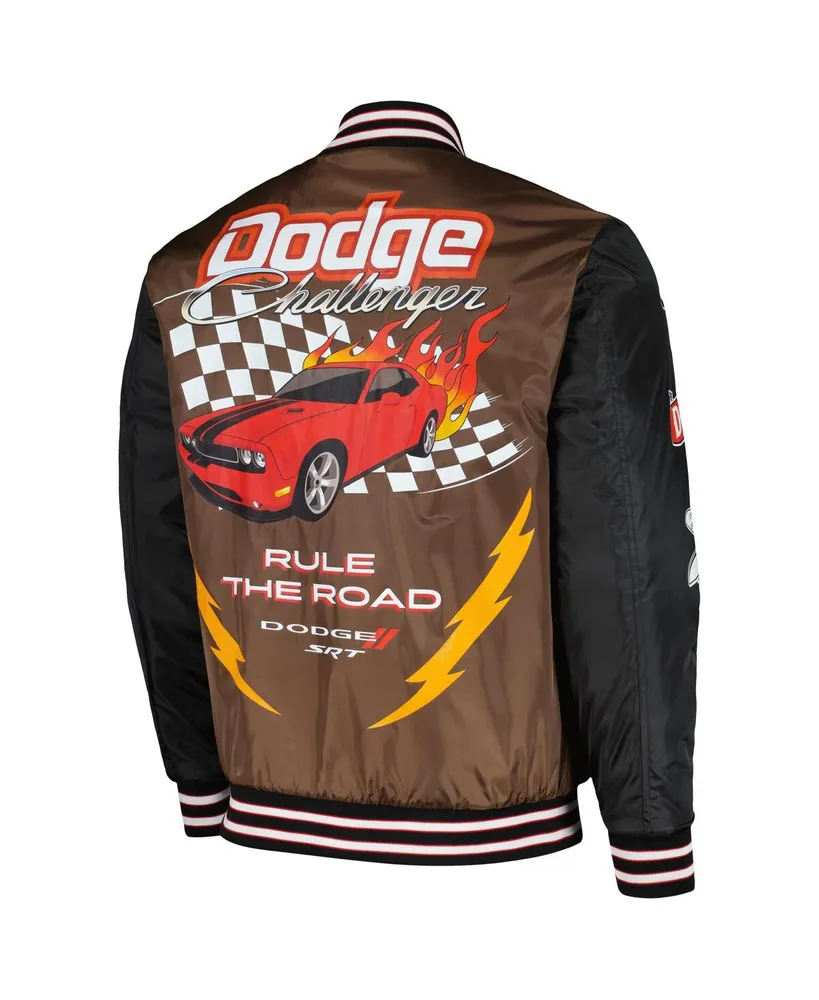 Men's and Women's Reason Brown Dodge Born Wild Racing Full-Snap Jacket