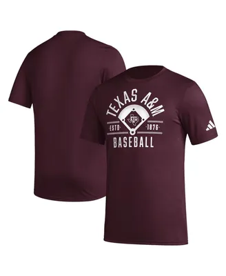 Men's adidas Maroon Distressed Texas A&M Aggies Exit Velocity Baseball Pregame Aeroready T-shirt