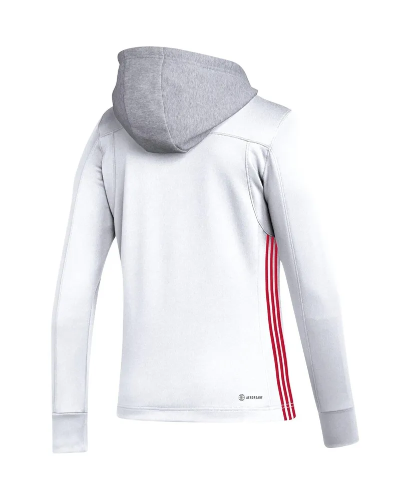 Women's adidas White Washington Capitals Refresh Skate Lace Aeroready Pullover Hoodie