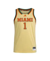 Adidas Men's #1 Miami Hurricanes Swingman Jersey