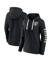 Women's Fanatics Heather Charcoal Las Vegas Raiders Plus City Ties Full-Zip Hoodie