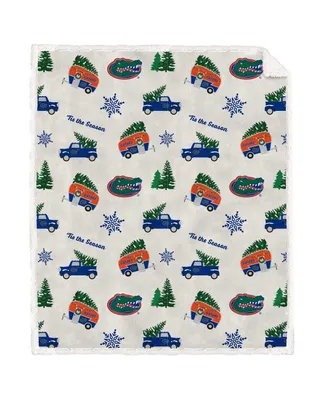 Pegasus Florida Gators Holiday Truck Repeat 50" x 60" Sherpa Flannel Fleece Blanket