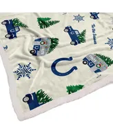 Pegasus Indianapolis Colts Holiday Truck Repeat 50" x 60" Sherpa Flannel Fleece Blanket