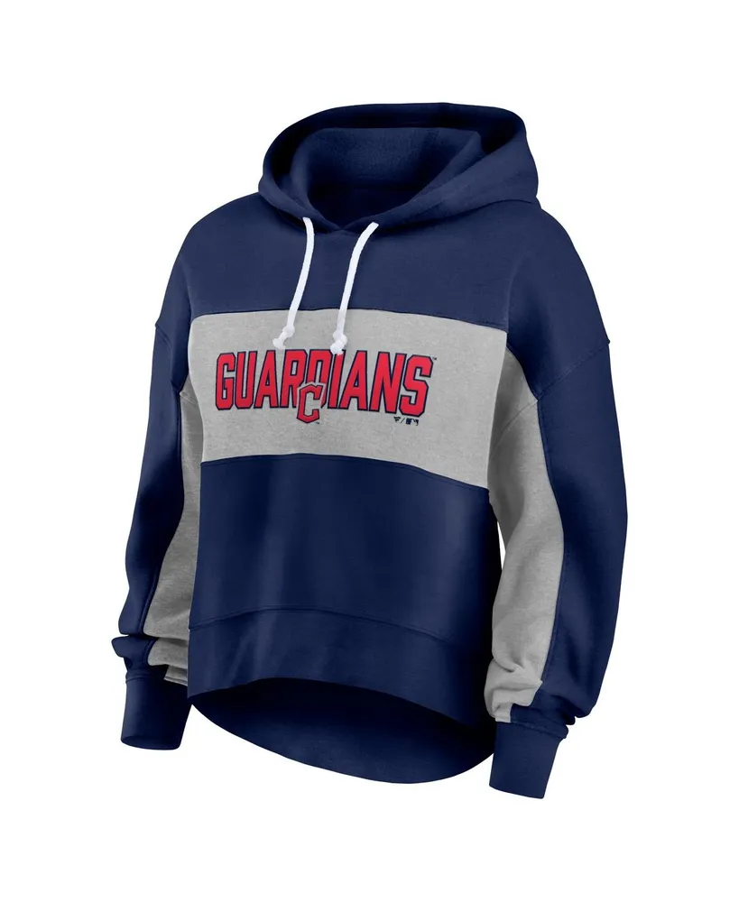 Women's Fanatics Navy Cleveland Guardians Filled Stat Sheet Pullover Hoodie