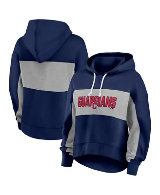 Women's Fanatics Navy Cleveland Guardians Filled Stat Sheet Pullover Hoodie