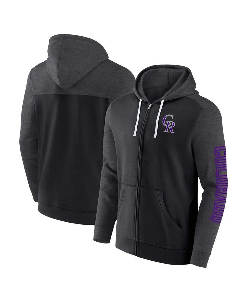 Men's Fanatics Black Colorado Rockies Offensive Line Up Full-Zip Hoodie