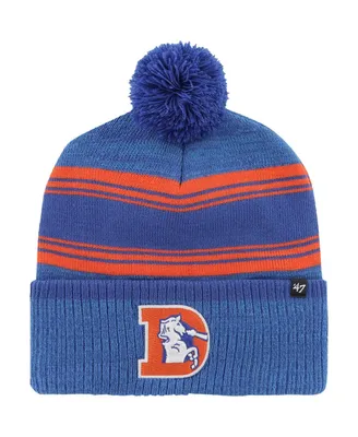 Men's '47 Brand Royal Denver Broncos Fadeout Cuffed Knit Hat with Pom