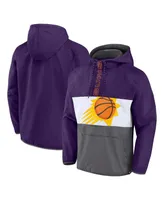 Men's Fanatics Purple, Gray Phoenix Suns Anorak Flagrant Foul Color-Block Raglan Hoodie Half-Zip Jacket