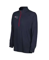 Men's Navy New England Patriots Combine Authentic Raglan Quarter-Zip Top