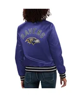 Women's Starter Purple Baltimore Ravens Full Count Satin Full-Snap Varsity Jacket