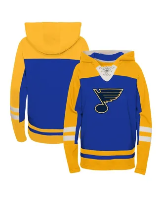 Big Boys Blue St. Louis Blues Ageless Revisited Lace-Up V-Neck Pullover Hoodie