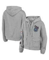 Women's Wear by Erin Andrews Heather Gray Denver Broncos Full-Zip Hoodie