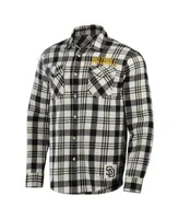 Men's Darius Rucker Collection by Fanatics Black San Diego Padres Plaid Flannel Button-Up Shirt