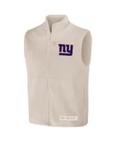 Men's Nfl x Darius Rucker Collection by Fanatics Oatmeal New York Giants Full-Zip Sweater Vest