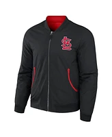 Men's Darius Rucker Collection by Fanatics Black, Red St. Louis Cardinals Reversible Full-Zip Bomber Jacket