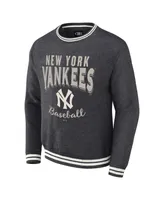 Men's Darius Rucker Collection by Fanatics Heather Charcoal Distressed New York Yankees Vintage-Like Pullover Sweatshirt