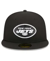 Men's New Era Black York Jets Main Patch 59FIFTY Fitted Hat