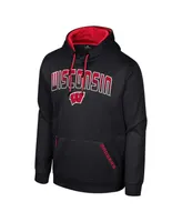 Men's Colosseum Black Wisconsin Badgers Reese Pullover Hoodie