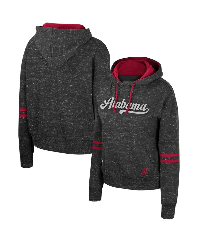 Women's Colosseum Charcoal Alabama Crimson Tide Catherine Speckle Pullover Hoodie