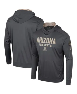 Men's Colosseum Charcoal Arizona Wildcats Oht Military-Inspired Appreciation Long Sleeve Hoodie T-shirt