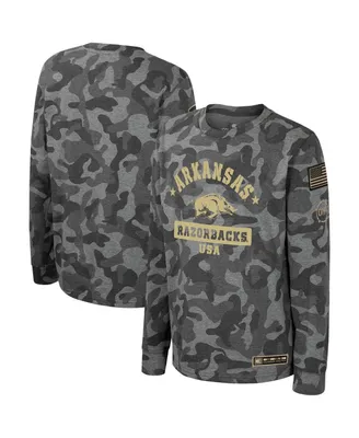 Big Boys Colosseum Camo Arkansas Razorbacks Oht Military-Inspired Appreciation Dark Star Long Sleeve T-shirt