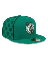 Men's New Era Kelly Green Boston Celtics Piped and Flocked 59Fifty Fitted Hat