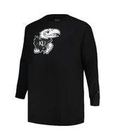 Men's Profile Black Kansas Jayhawks Big and Tall Pop Long Sleeve T-shirt