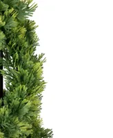 4.5' Artificial Cedar Double Spiral Topiary Tree in Urn Style Pot Unlit