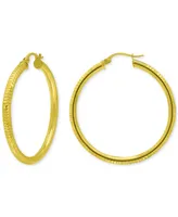 Giani Bernini Textured Tube Medium Hoop Earrings, 35mm, Created for Macy's