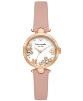 kate spade new york Women's Holland Three Hand Pink Leather Watch 28mm