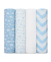 Comfy Cubs Muslin Swaddle Blankets, Pack of 4