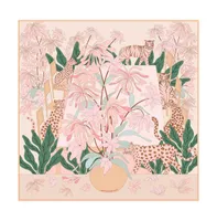 Jessie Zhao New York Double Sided Silk Scarf Of Jungle Gathering