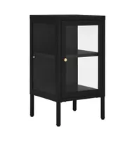 Sideboard Black 15"x13.8"x27.6" Steel and Glass