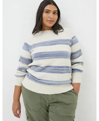 Fat Face Women's Plus Denim Ombre Stripe Sweater