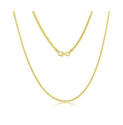 Franco Chain 1.5mm Sterling Silver or Gold Plated Over 18" Necklace