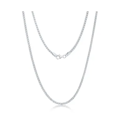 Diamond cut Franco Chain 2.5mm Sterling Silver 36" Necklace