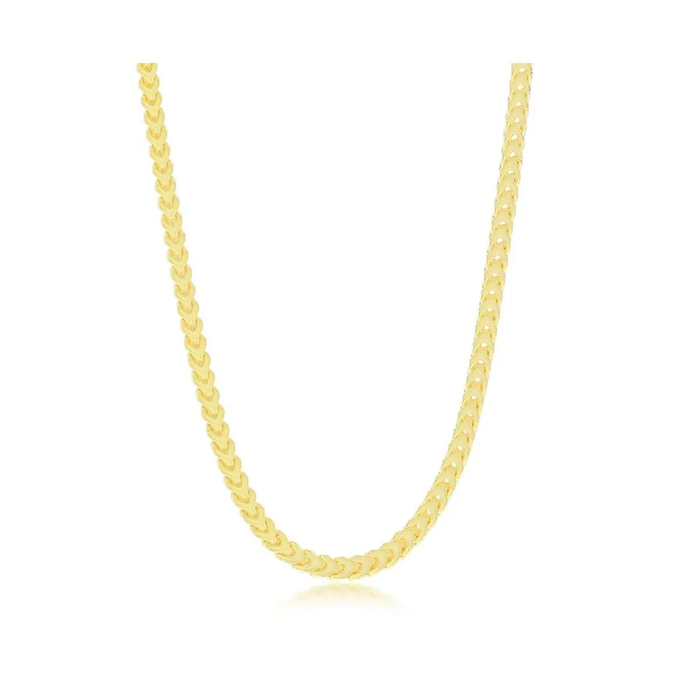 Franco Chain 3mm Sterling Silver or Gold Plated Over 22" Necklace