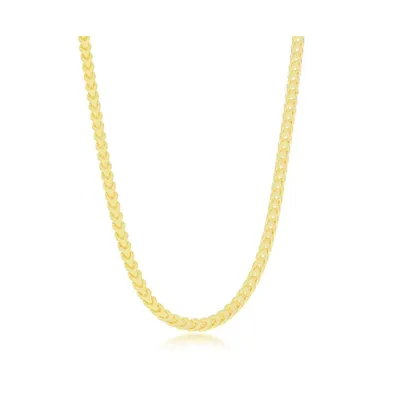 Franco Chain 3mm Sterling Silver or Gold Plated Over 22" Necklace