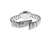 Peugeot Women's Hex Shape Black Dial Silver-Tone Bracelet Strap